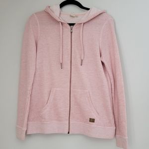 Light pink Roxy zip up French terry cloth soft and light weight